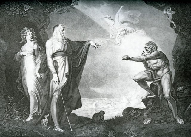 Caliban i Pr&ograve;sper (La tempesta)